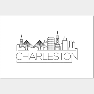 Charleston Minimal Skyline Posters and Art